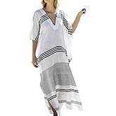Eddoyee Loose Beach Kaftan Dresses for Women Caftan Swimsuit Cover Up