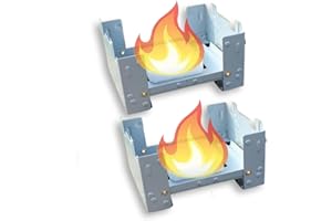 Solid Fuel Tablet Pocket Stove, 2Pcs Outdoor Portable Stove Folding Travel Stove Barbecue Backpacking Stove