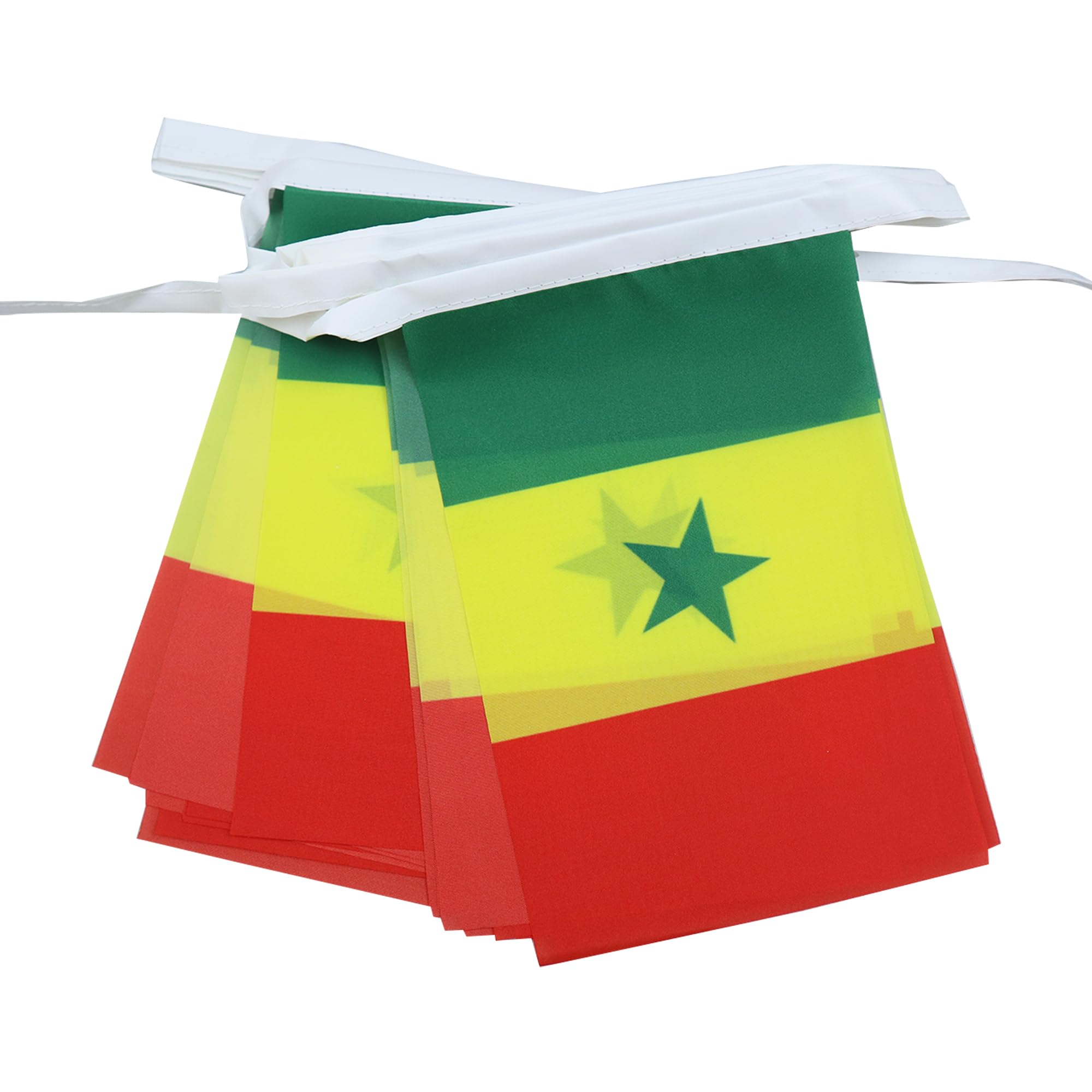 AZ FLAG Senegal Bunting Flag, 20 Ft Garland with 20 Small Senegalese Flags 8'' x 6'', 100% Polyester String Pennant, 6 meters