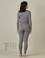 LAPASA Womens 100% Merino Wool Base Layer Set