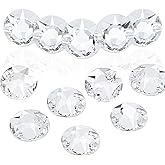 DONGZHOU Round Crystal Sew On Rhinestones Flatback Fancy Stone K5 Rhinestones with Holes Sewing Gemstone Strass for Clothes, Garments, Dress, Jewelry, Belt，Shoes and DIY 8