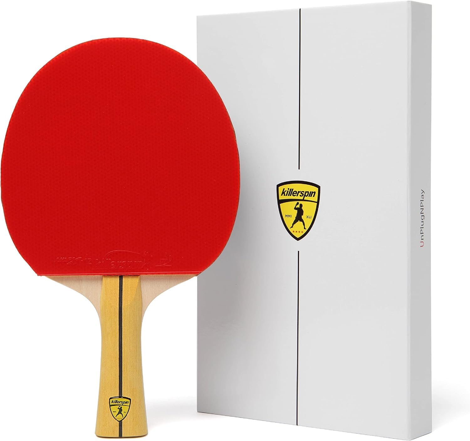 Photo 1 of Killerspin Jet400 Smash N2 Ping Pong Paddle, Table Tennis Racket, Table Tennis Equipment for Intermediates/Advanced, Table Tennis Paddle with 5-Ply Wood Blade, Black/Red