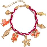 CJIAYUJEW Boho Ocean Pendant Bracelet Rope Lobster Crab Shell Starfish Coral Fish Pendant Bracelet Gold Fish Bracelets Summer Beach Charm Jewelry for Women