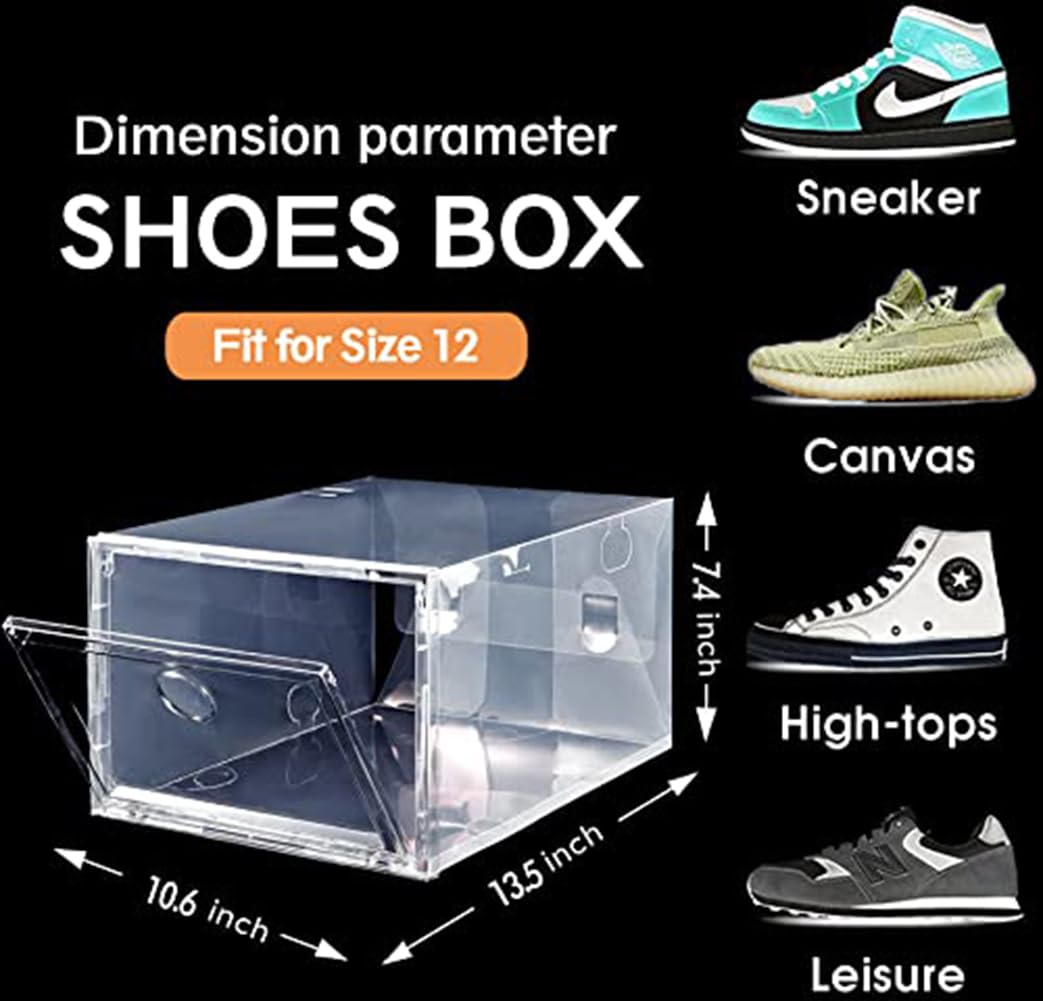 Mua MMBABY 12 Pack Shoe Storage Box Clear Plastic Stackable Drop Front ...