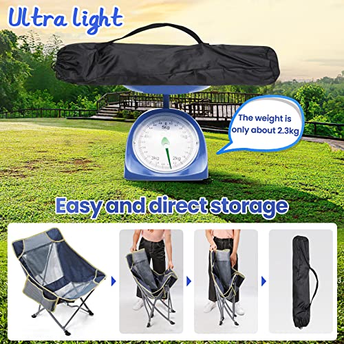 Campingstuhl, Tragbarer Campingstuhl mit Tragetasche, Leicht und Tragbar, Kleiner Klappstuhl, rutschfest, Keine Installation Erforderlich, Geeignet für Camping, Abenteuer, Angeln, Wandern usw.