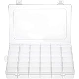 Gospire 36 Grids Clear Plastic Jewelry Box Organizer Storage Container with Removable Dividers (36 Grids - Clear)