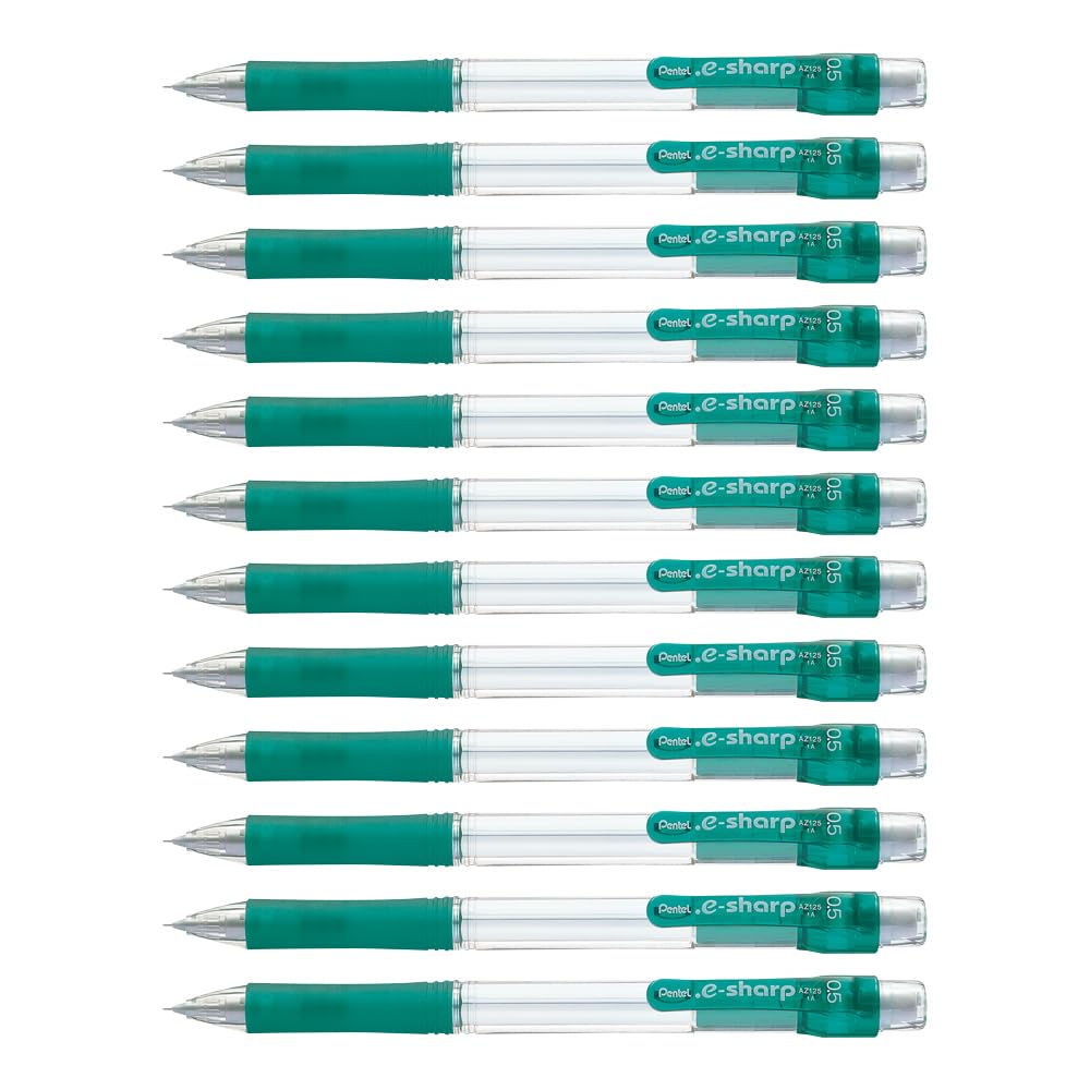 Pentel AZ125 e-Sharp Mechanical Pencil, 0.5mm HB Lead - Green (Pack of 12) — image 1
