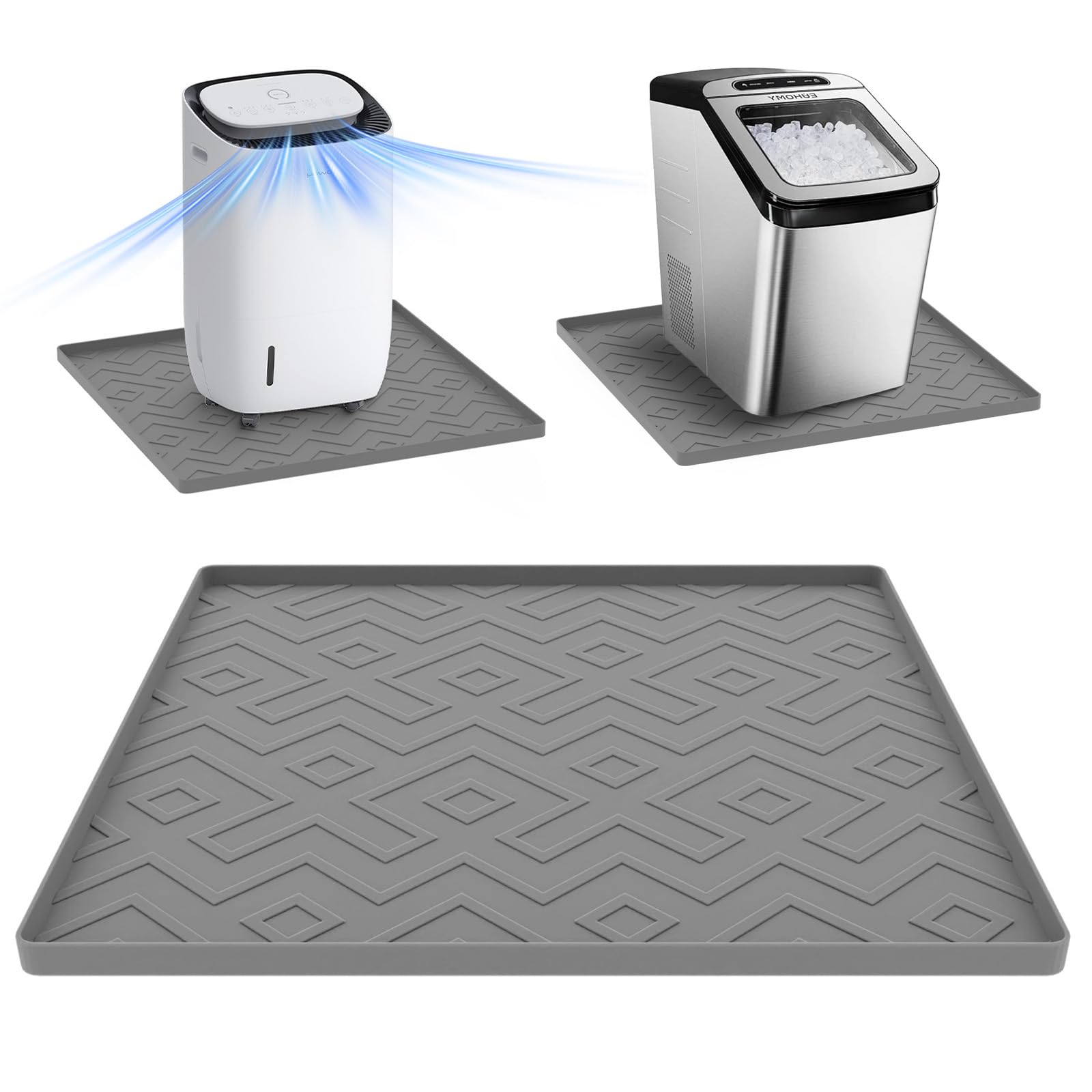 Portable Air Conditioner Silicone Mat with Raised Edges, 20''x20''x0.4 ...