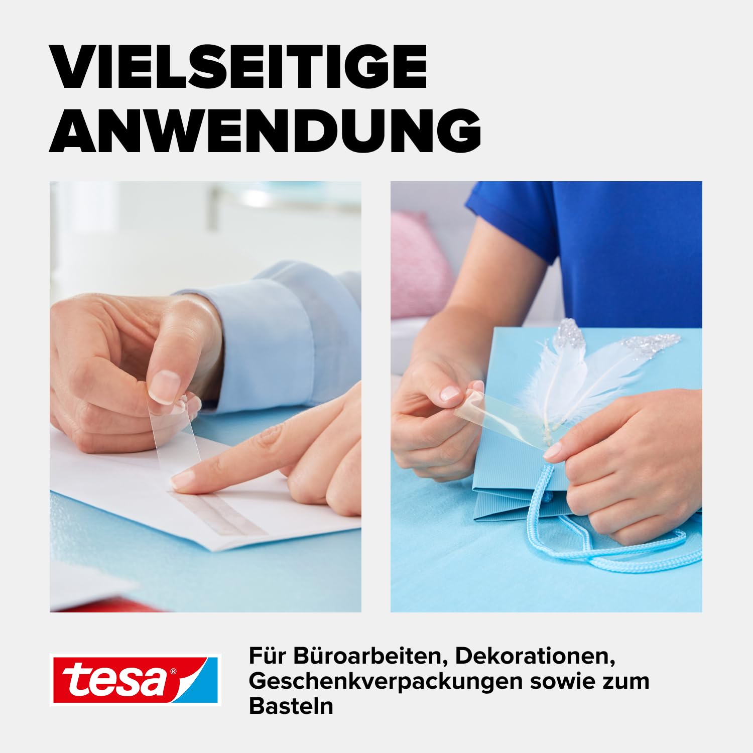 tesa tesafilm standard - Transparentes Multifunktions-Klebeband für Heim- Schul- und Büroanwendungen - 10 m x 15 mm - 10er Pack 4