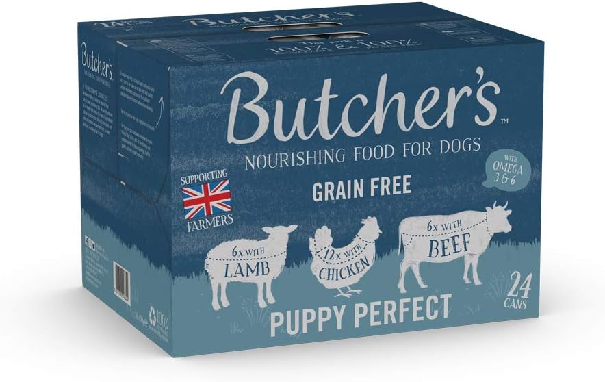 BUTCHER'S Puppy Wet Dog Food Tin Cans Grain Free 24 x 400g Amazon.co
