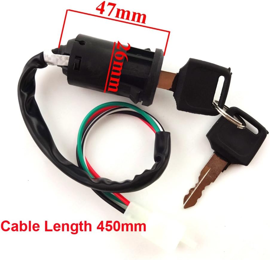 Interruttore Accensione 5 Fili 5 Pin Con Chiavi Per ATV Moto Go Kart Dune Buggy