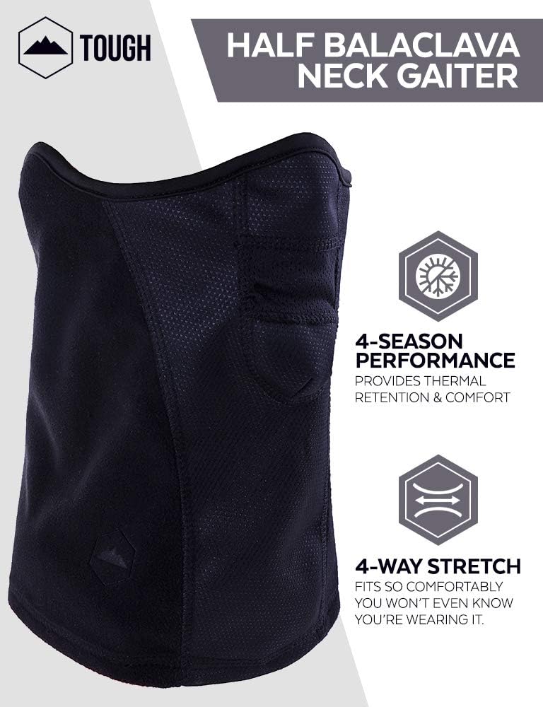 Winter Face Mask & Neck Gaiter - Cold Weather Half Balaclava - Tactical Neck Warmer for Men & Women - Face Cover / Shield for Running, Skiing, Snowboarding, Motorcycle Riding & Other Sports: Automotive