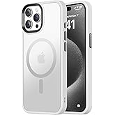 Thomo Strong Magnetic for iPhone 15 Pro Max Case, [Compatible with Magsafe][13FT Military-Grade Drop Tested] Slim Matte Translucent Protective Case for iPhone 15 Pro Max Case 6.7'', Frosted White