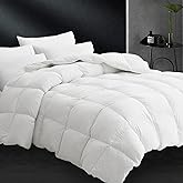 CYMULA Twin Size Feather Down Comforter - All Season White Duvet Insert, Lightweight Box Stitched, Fluffy Breathable, Ultra Soft Quiet Hotel Style with 8 Tabs(68" x 90")