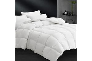 CYMULA Feather Down Comforter Twin Size- All Season White Down Duvet Insert, Fluffy Breathable Bedding Camping Warm Quilt,Ult