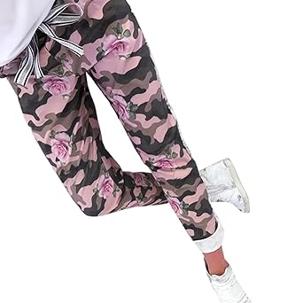 Damen Hosen Sommer LHWY Mode Frauen Camouflage Hosen Lang Print Verband Patchwork Schlanke Freizeithosen Teens Mädchen Elegan
