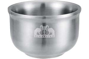 Grandslam Shaving Soap Bowl, 304 Heavy Duty Stainless Steel Shaving Lather Bowl for Men, Double Layer Heat Preservation, Create Rich Shaving Cream and Keep Your Lather Warm