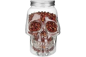 Spooky Skull Jars - 500ml/800ml Spooky Reusable Container with Lid | Skull Water Bottle - for Home Bathroom Picnic Tabletop B