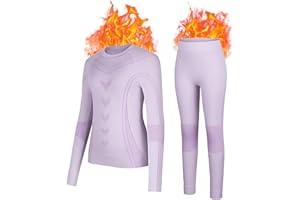 Meterstride Thermal Underwear for Kids Athletic Thermals Top and Bottom Set Boys Girls Long Johns Set Winter Base Layer
