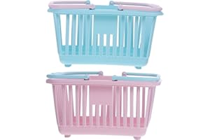 Alasum 2pcs Handheld Shopping Baskets for Toys and Storage, Practical Pp Material with Handle Design,
