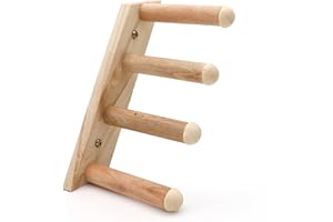 DVHEY 4 Step Bird Ladder Climbing Perch Stand,Parrot Chewing Trimming Natural Wood Perches Toy,Hamster Toys,Small Medium Animal for Cage Accessories (Ladder-4 step-1p)