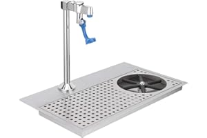 FOKH Glass Rinser, Commercial Stainless Steel Pitcher Rinser Cup Washer Multi Angle Water Outlet Cleaning Head Bar Glass Cleaning Rinser with Faucet, Plum Blossom Hex Cup Holder for Hotel Cafe Restaurant