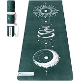 Yoga Mat With Strap 5mm Non Slip Suede &amp; TPE - Eco-Friendly Fitness &amp; Exercise Mat for Home Gym, Pilates, Hot Yoga, and Meditation - Lightweight Durable 72 x 24 inch Workout Mat for Women, Men