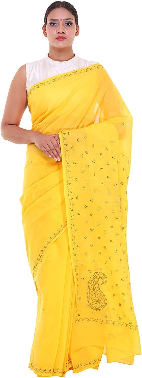 RK SUN Women Fashion Cotton Bollywood Saree |Indian Saree |Party Wear Saree |Any Occasion Saree |Wedding Saree |Ethnic Saree |Cultural Saree Yellow