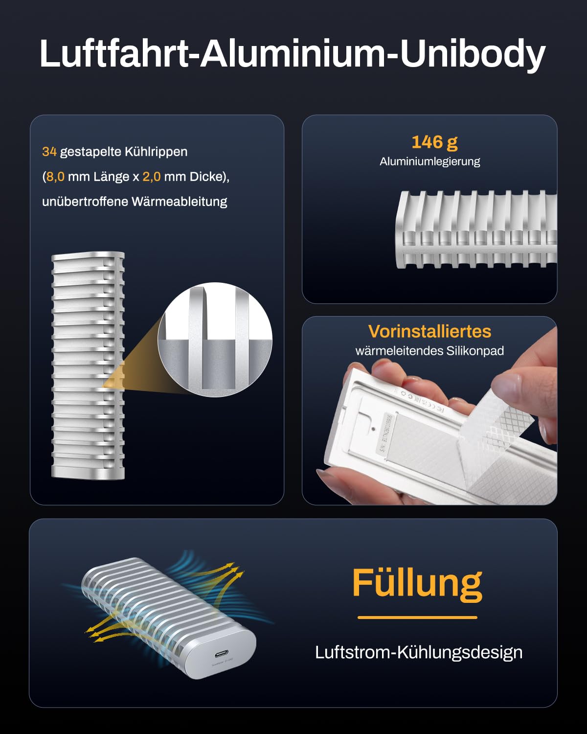 TERRAMASTER D1 SSD M.2 NVMe SSD-Gehäuse(Diskless) 2