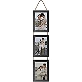 Lavezee 4x6 Picture Frames Collage Black, 3 Opening 4 x 6 Hanging Picture Frames Vertical for 4 by 6 Inch Photos for Wall Decor