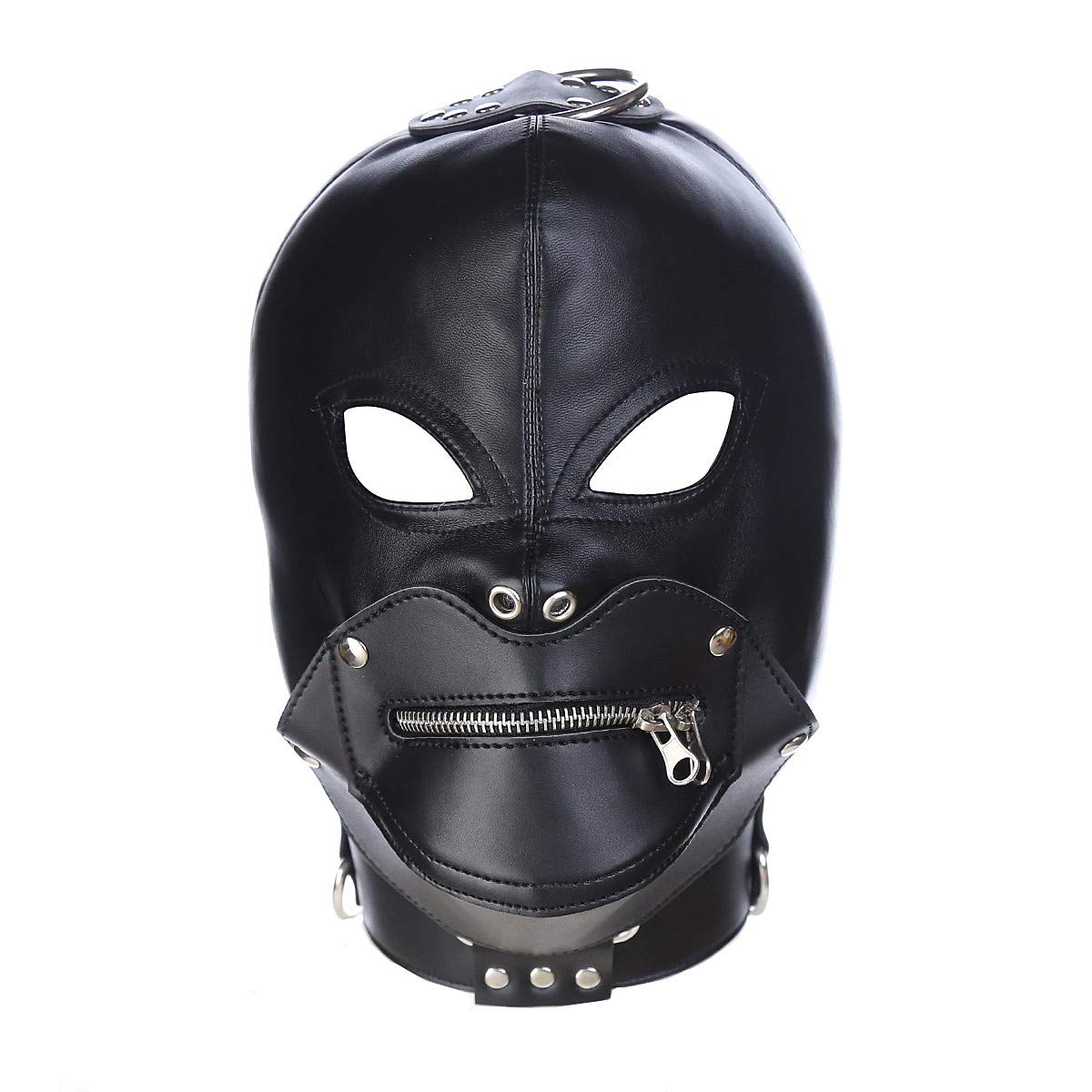 Amazon.de SM Bondage Maske Schwarz Ledermaske mit Reißverschluss