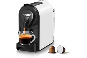 CHULUX Mini Espresso Machine for Nespresso Pod, 20 Bar Single Serve Coffee Maker, 1400W, White