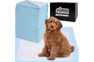 GORILLA GRIP Gorilla Guard Disposable Puppy Pads, 100 Count 22x22 in, 5 Layer Pee Pads for Dogs, Absorbent Diaper Changing Pad, Dog Potty Training Supplies, Quick Dry Pet Housebreaking Essentials for Puppies