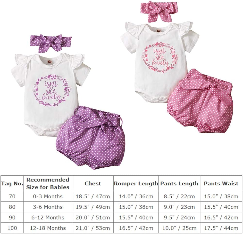 Pantalones Cortos Fymnsi Conjunto De Verano Para Bebe 3 Piezas Pelele Con Volantes Cinta Para La Cabeza Para 0 18 Meses Morado 3 6 Meses De Manga Corta Bebe Conjuntos Ninas De Hasta 24 Meses