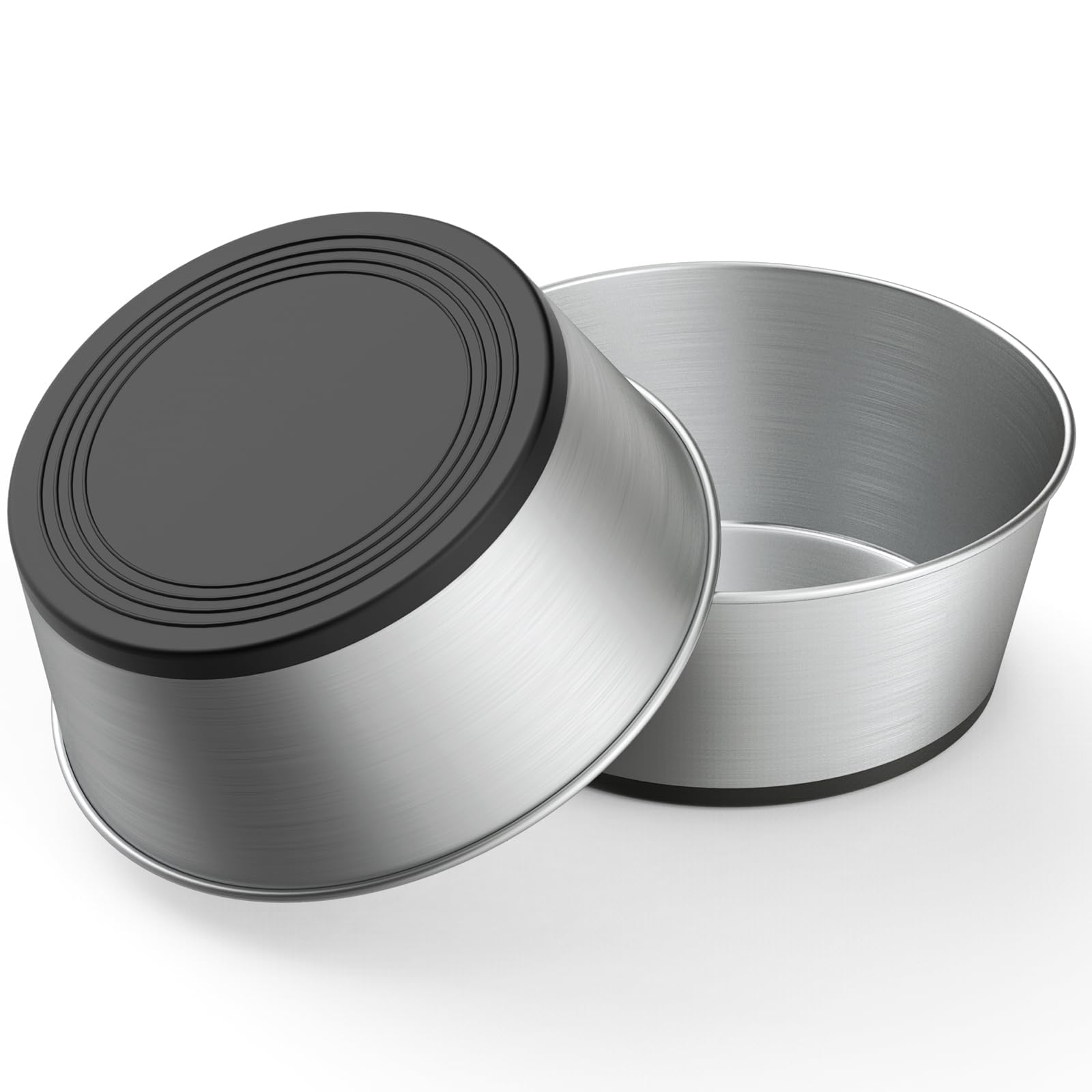 Photo 1 of WROSWT 304 Stainless Steel Dog Bowls Set of 2, Anti Rust Metal & Non Slip Rubber Base, Heavy Duty Large Feeding Dishes, Food Grade BPA Free, Food and Water Bowl for Large Dogs (64oz, 8cup)