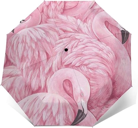 Amazon フラミンゴの壁紙 自動三つ折り傘 8骨無地三つ折り傘 ボタンスイッチ 高密度防水耐久性のある高品質 防風ユニセックス日焼け防止傘自動スイッチ折りたたみ傘を運ぶのは簡単 Prince Glory 折りたたみ傘 通販