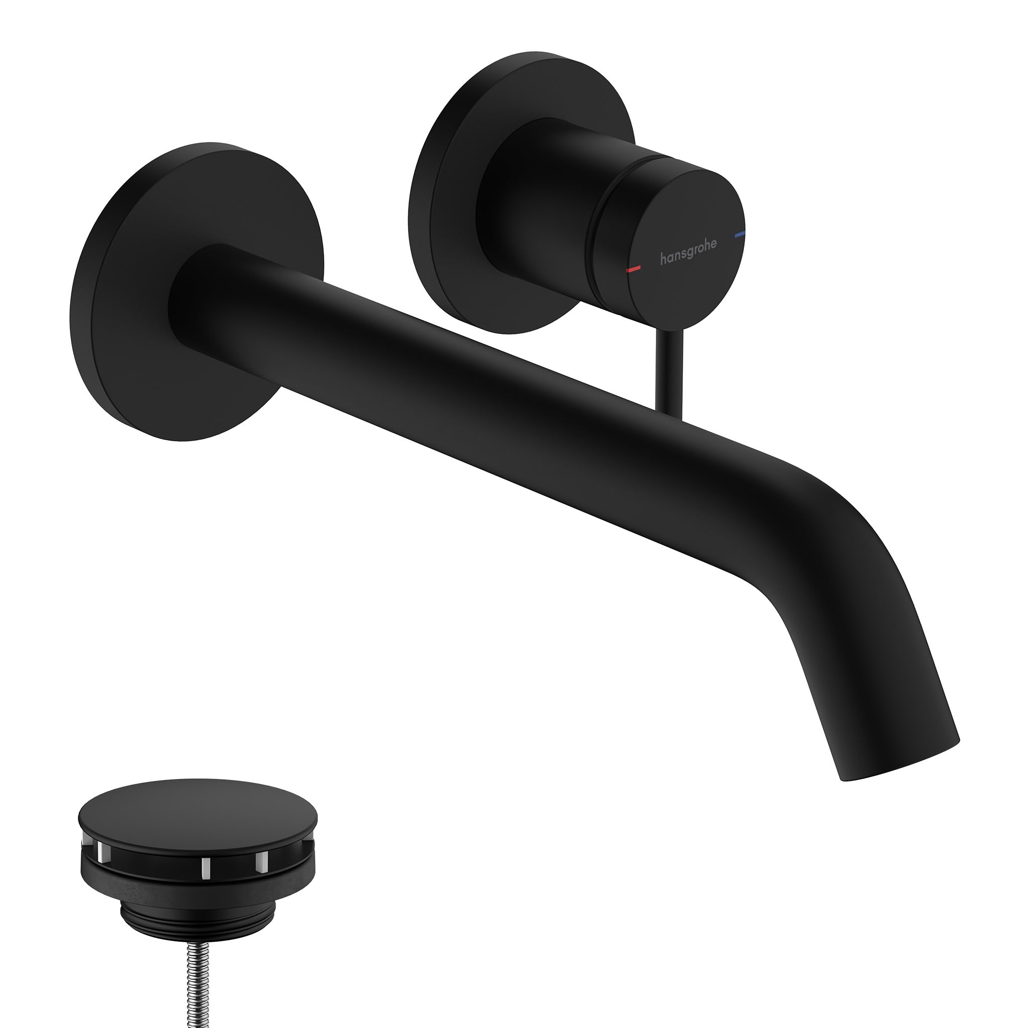 hansgrohe Tecturis S - Bathroom tap Wall-Mounted for Concealed Installation, Bathroom Sink Water tap with spout 22,5cm, Bathroom Mixer tap Water-Saving (EcoSmart+), matt Black, 73351670