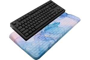 KEPUTAIER Computer Keyboard Stand with Wrist Rest, Ergonomic Tilted Keyboard Holder - Keyboard Riser with Wrist Pad - Keyboard Tray Support for Office Home - Aqua Marble
