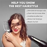 URAQT Hair Brush Boar Bristle Paddle Detangler for All Hair Types Red view 3