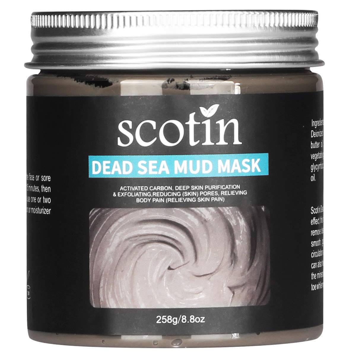 Pure Natural Dead Sea Mud Mask for Face and Body,Purifying Face Mask for Acne, Blackheads. Facial Pore Minimizer, Reducer & Pores Cleanser Treatment