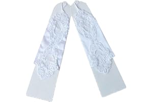 LeJulyeekay Lace Communion Gloves Wedding Pageant Princess Flower Girls Gloves