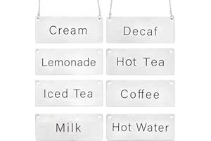 UNICRAFTALE 8pcs Stainless Steel Drink Tag Blank Beverage Charm with 61.7cm Chain 35x90mm Rectangle Beverage Identifier for C