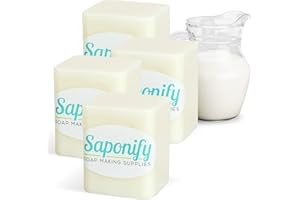 SAPONIFY SOAP MAKING SUPPLIES Saponify - 4Lb Goat's Milk Melt and Pour Soap Base, Natural Skin-Enhancing Goat Milk Soap Base, Easy to Use Glycerin Soap Base for Soap Making