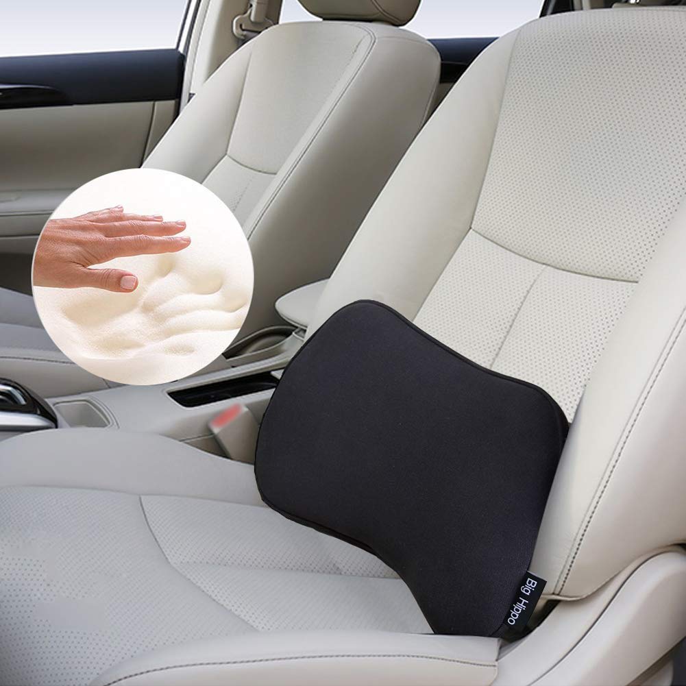 Big Ant Lumbar Support Pillow for Car & Office Chair - Memory Foam Back Cushion for Lower Back Pain Relief, Ergonomic Back Support with Breathable Cover for Home, Truck, Wheelchair