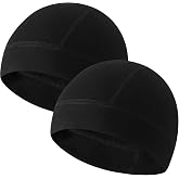 Hovyjumz Cotton Skull Cap Breathable Helmet Liner Sleep Hat for Men Women | 2 Pieces Soft Breathable Wicking Night Hat,Lightweight Chemo Headwear,Cycling Running Outdoor Sports Skully Head Cover