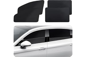 ZATOOTO 4 Pcs Car Window Cutains - Black Silk Magnetic Privacy Side Front Rear Protection Covers - Sun Shades Keeps Cooler for Kids Sleeping