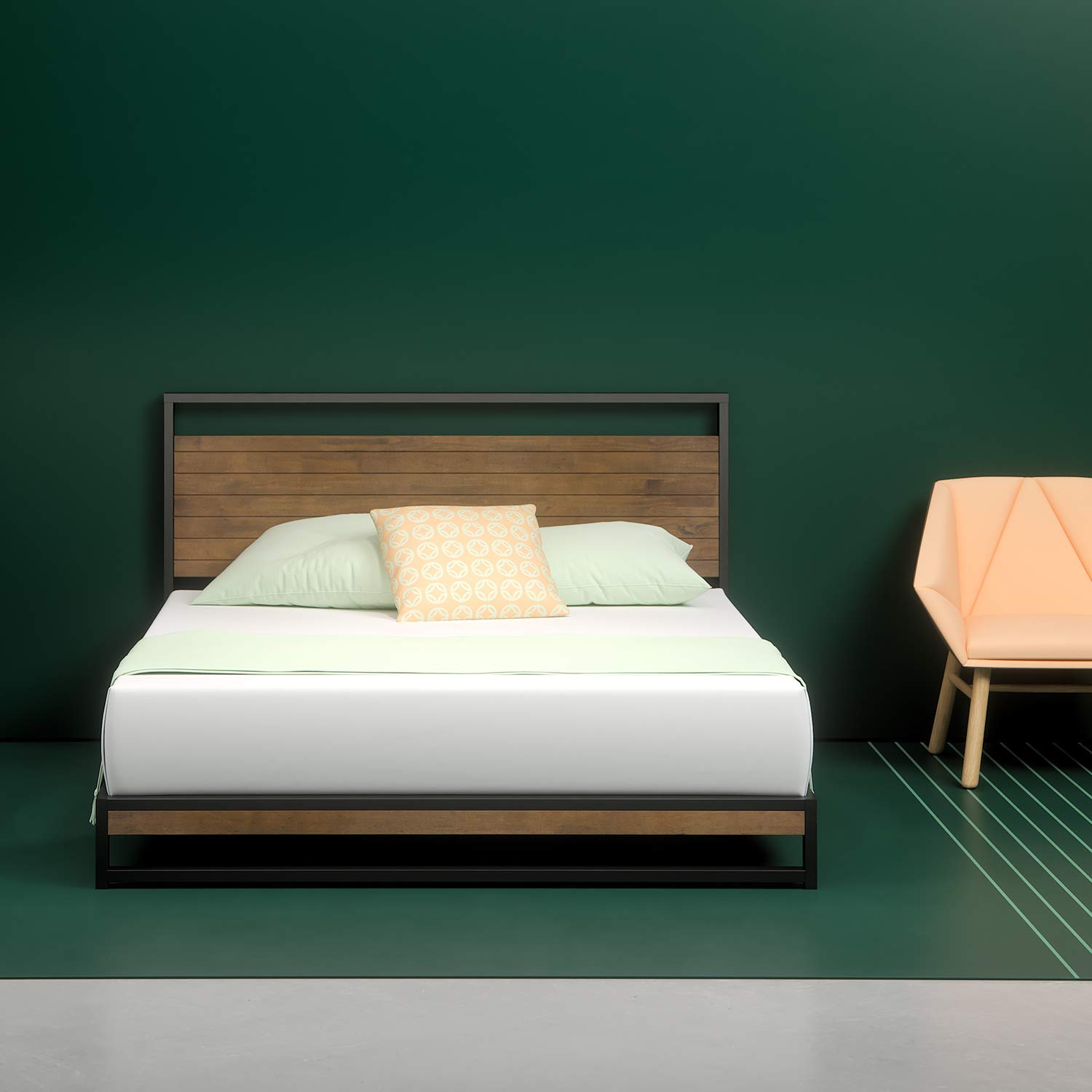 Best ironline low profile platform bed frame zinus
