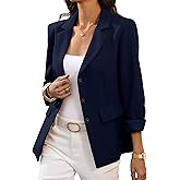 ELLEVEN 2026 Womens Business Casual 3 Button Blazers - Long Sleeve Slim Fit Suit Work Office Jacket with Pockets
