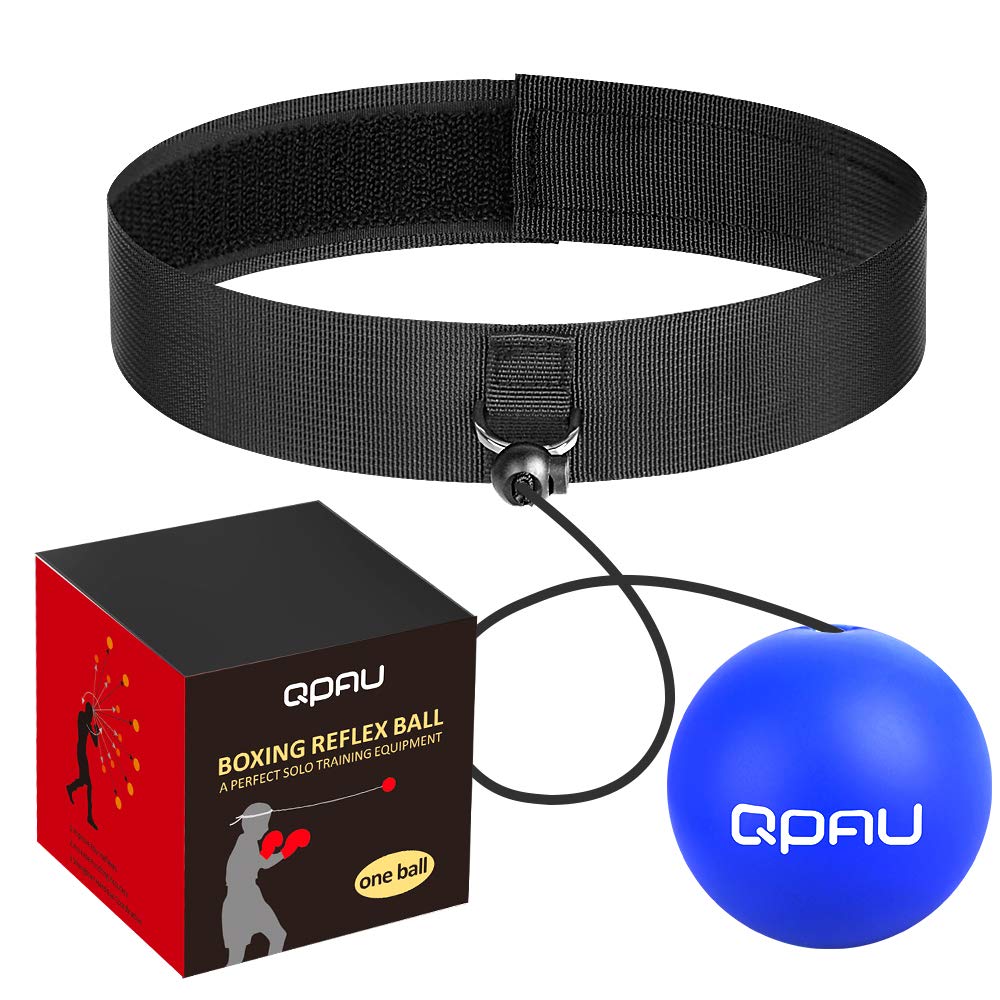 QPAU (Upgraded) Boxing Reflex Ball, Larger Reflex Ball Solo Boxing Ball Great for Beginners, Perfect for Speed Reactions, Punching Speed and Hand-Eye Coordination Blue