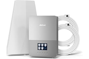 ATCALL Cell Phone Booster for Home, Compatible with All U.S. Carriers AT&T Verizon T-Mobile, Band 12/17/13/5/2/25/4/66, Up to 5,000 Sq Ft, Cell Phone Signal Booster with HD LCD Display, FCC Approved